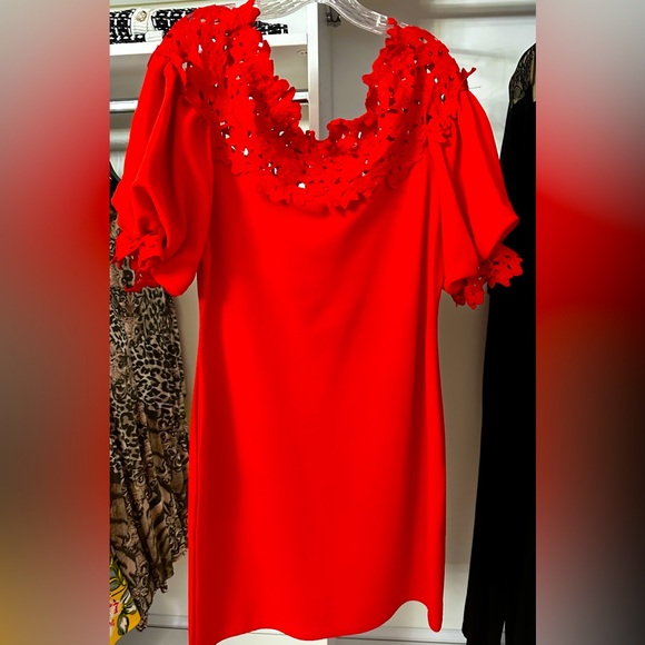 Hot Red Dress - worn once! 🔥 Still in excellent condition!! Classy!! XL 14/16 - Picture 6 of 13